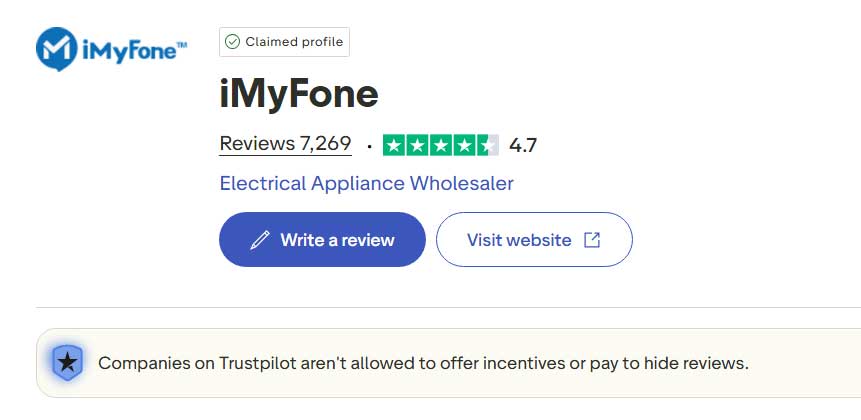 iMyFone Trustipilot Review