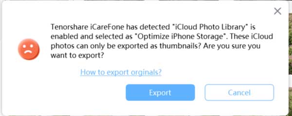 Pictures stored in iCloud require some complicated steps to be exported.
