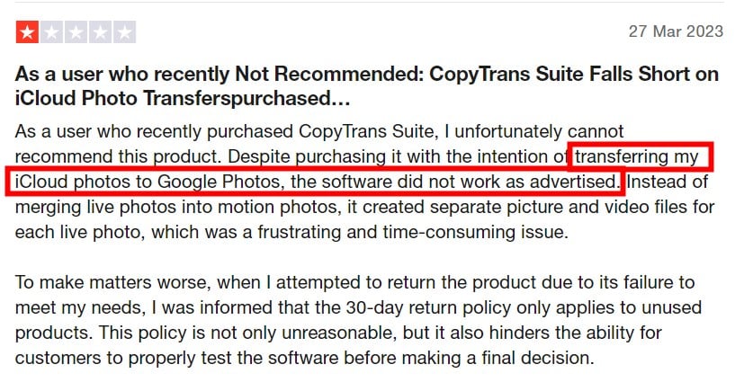 iCloud photos transfer problem - CopyTrans